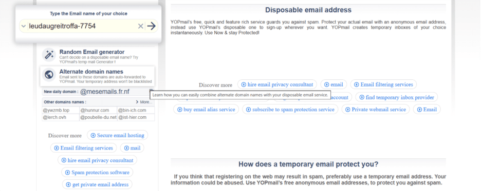 Select an Alternate Domain