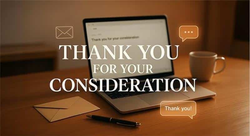 Thank You for Your Consideration