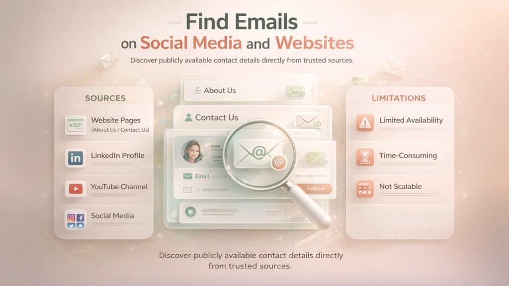 Find Emails on Social Media and Websites