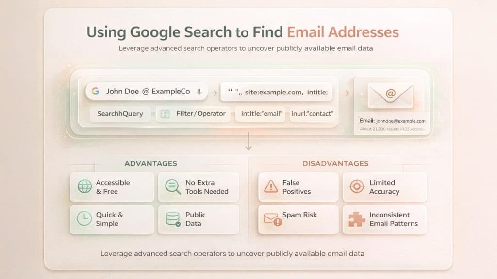 using google search to find emails