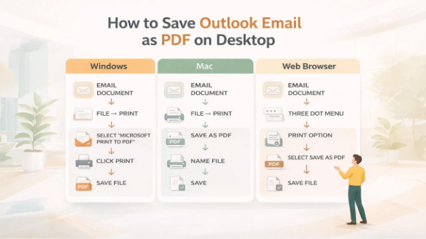 How to Save Outlook Email as PDF on Desktop? 