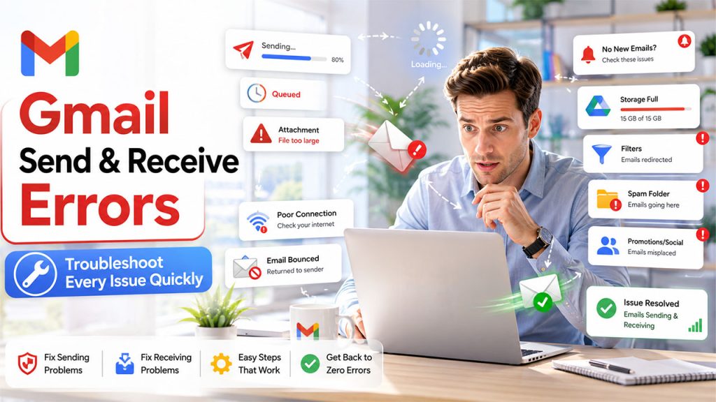 Errors That Cause Gmail to Not Send or Receive Emails