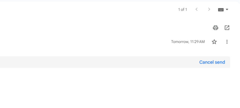 Click cancel send option to send scheduled email to draft in gmail