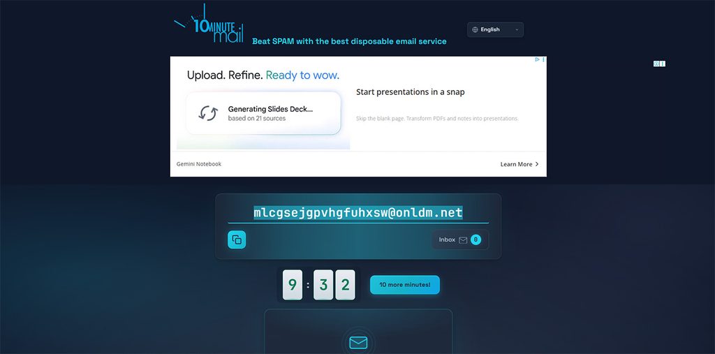 10 Minute Mail: For One-Time Codes