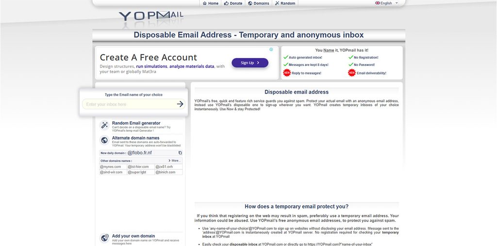 YOPmail: For Slow, Multi-Day Sign-Ups